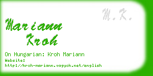 mariann kroh business card
